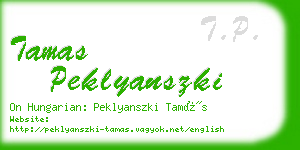 tamas peklyanszki business card